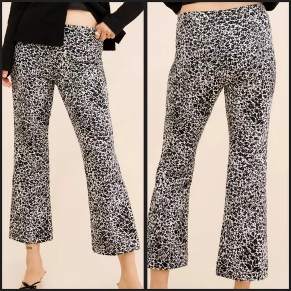 Anthropologie Maeve The Margot Kick Flare Floral Cropped Pants sz S